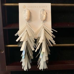 Kendra Scott White Justyne Long tassel Earrings